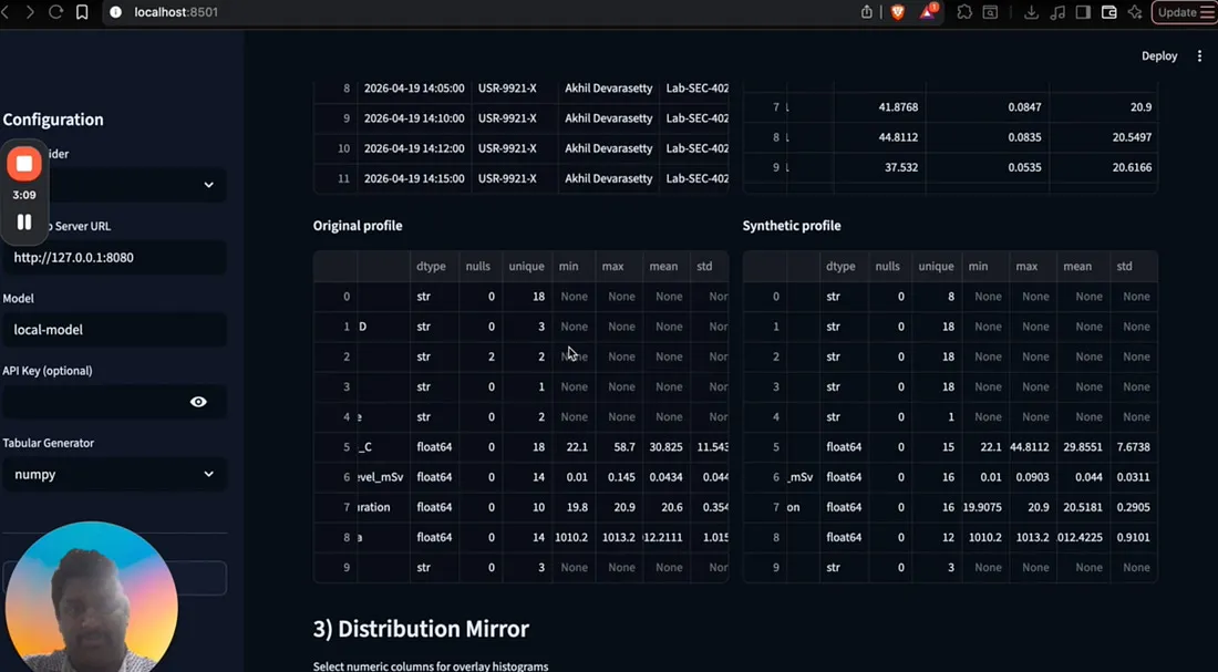 Akhil’s privacy-mirror interface