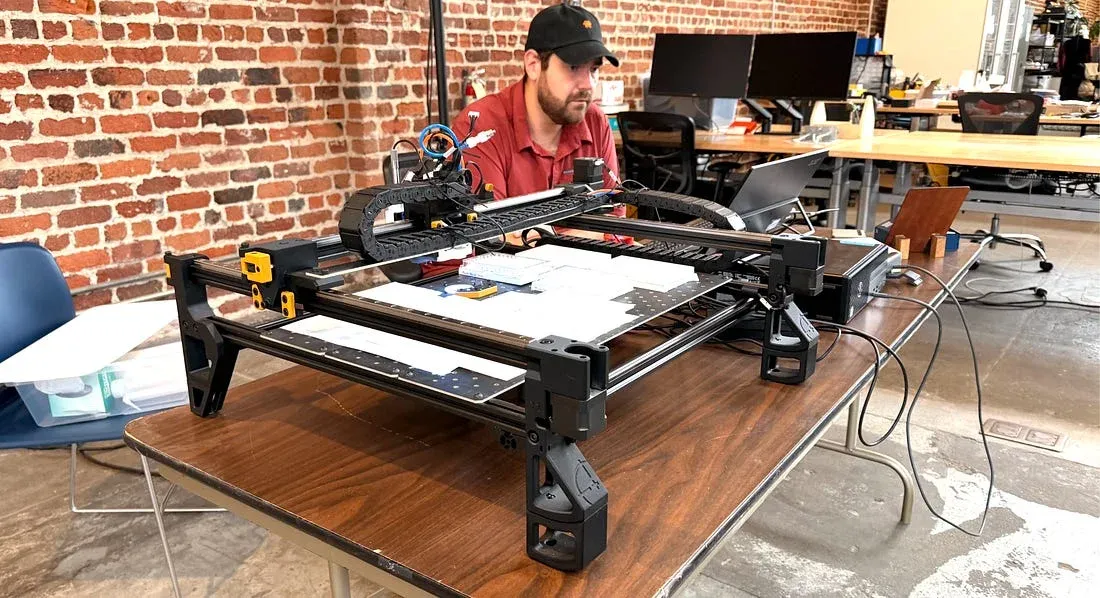 An automated hardware setup at Claude Community AI Science Demo Night