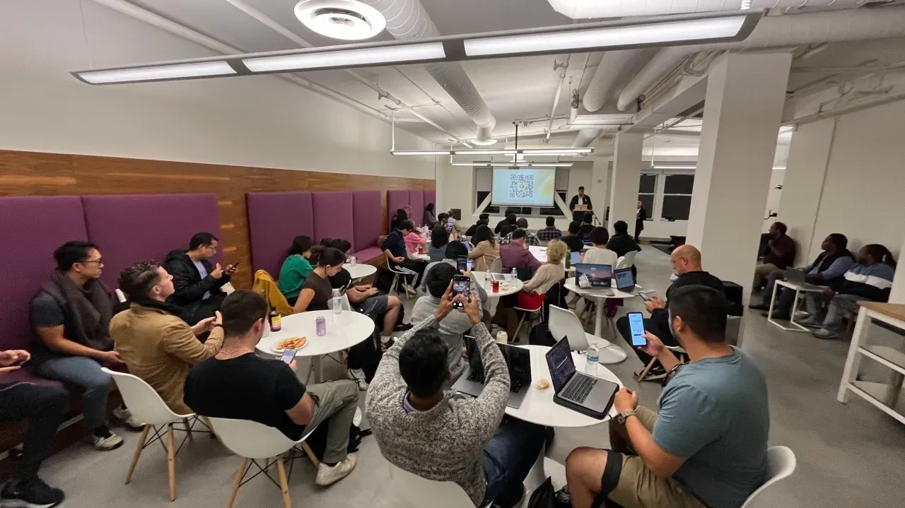 Builders gathered at Lindy HQ for an AI agent build night